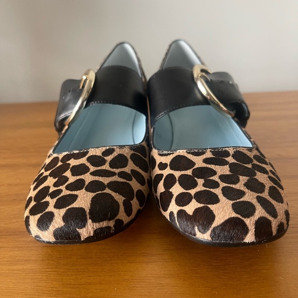 NIB Frances Valentine Katy Haircalf Cheetah Maryjanes Size 8.5 - Picture 5 of 15